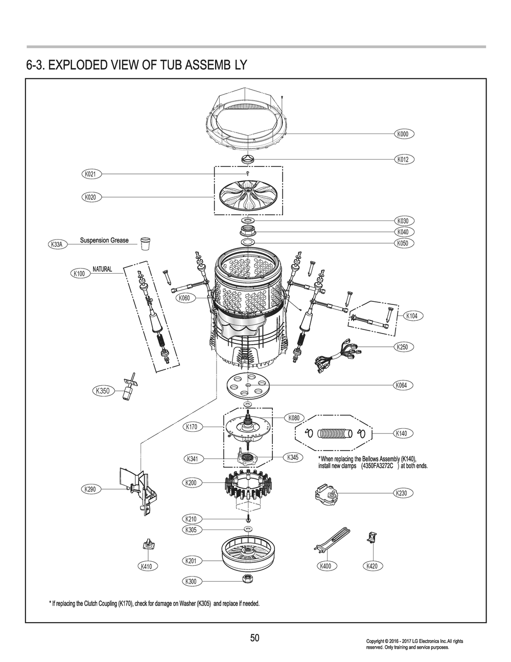 Tub Assembly Diagram and Parts List for T1872EFHSTW ABWETUS LG Washer
