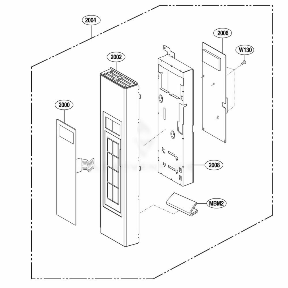 Controller Parts Diagram and Parts List for LMV2083SB CBKELGA LG Microwave