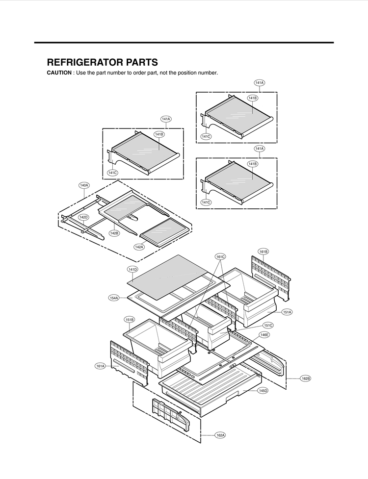 REFRIGERATOR PARTS Diagram and Parts List for LFX21976ST ASTCNA0 LG Refrigerator