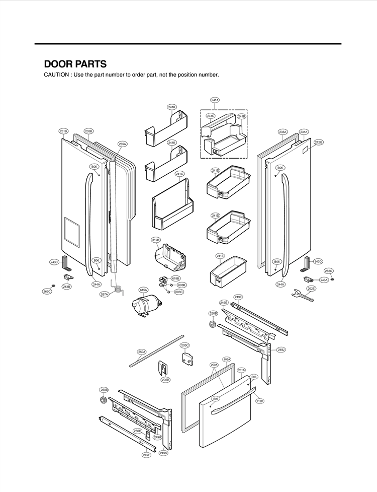 DOOR PARTS Diagram and Parts List for LFX21976ST ASTCNA0 LG Refrigerator