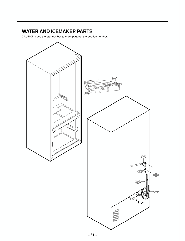 WATER AND ICEMAKER PARTS Diagram and Parts List for LFC21776ST ASTCNA0 LG Refrigerator