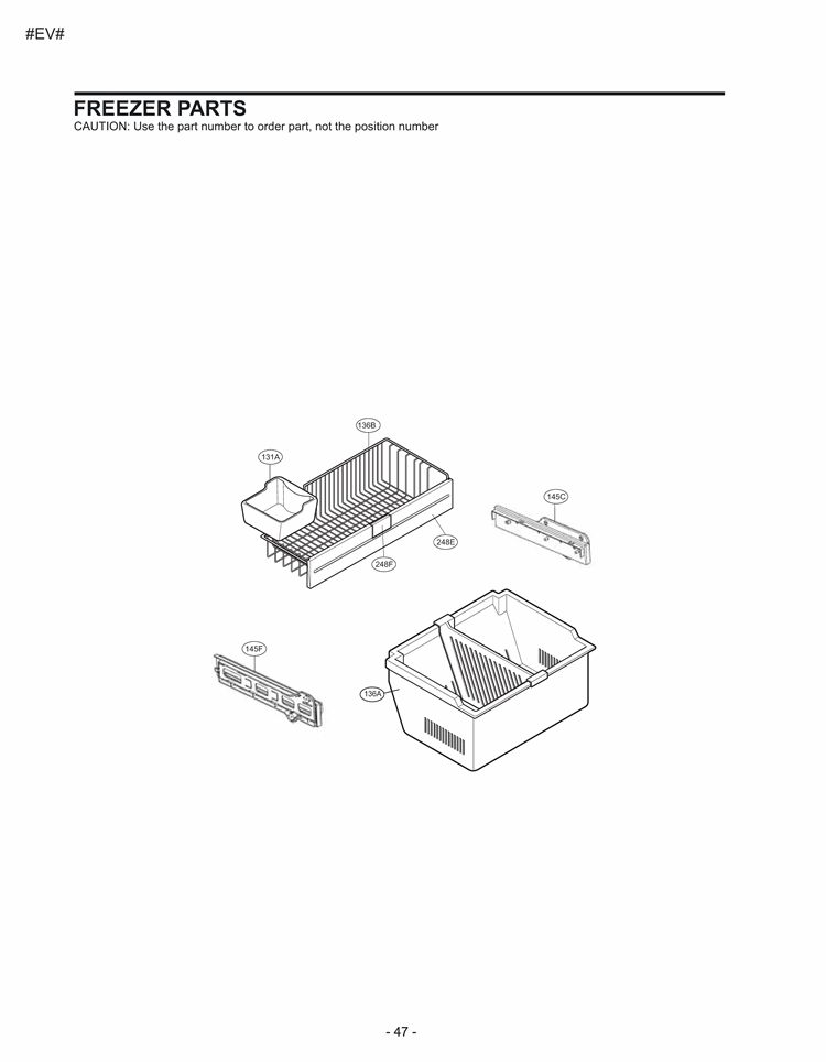 FREEZER PARTS Diagram and Parts List for LDC22720SW ASW3LGG LG Refrigerator