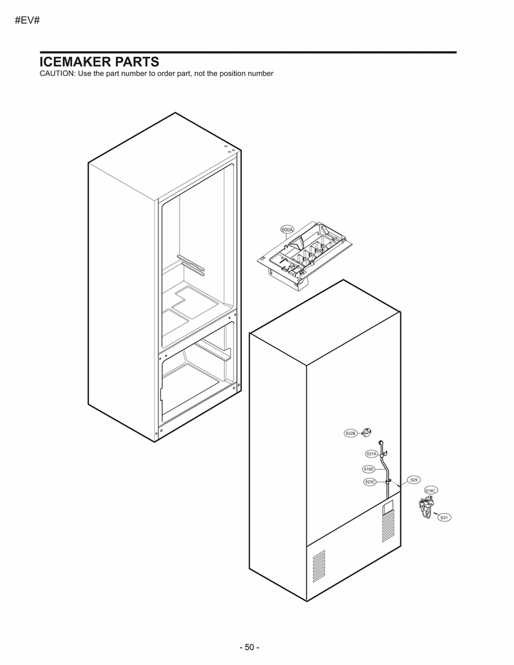 ICEMAKER PARTS Diagram and Parts List for LDC22720SW ASW3LGG LG Refrigerator