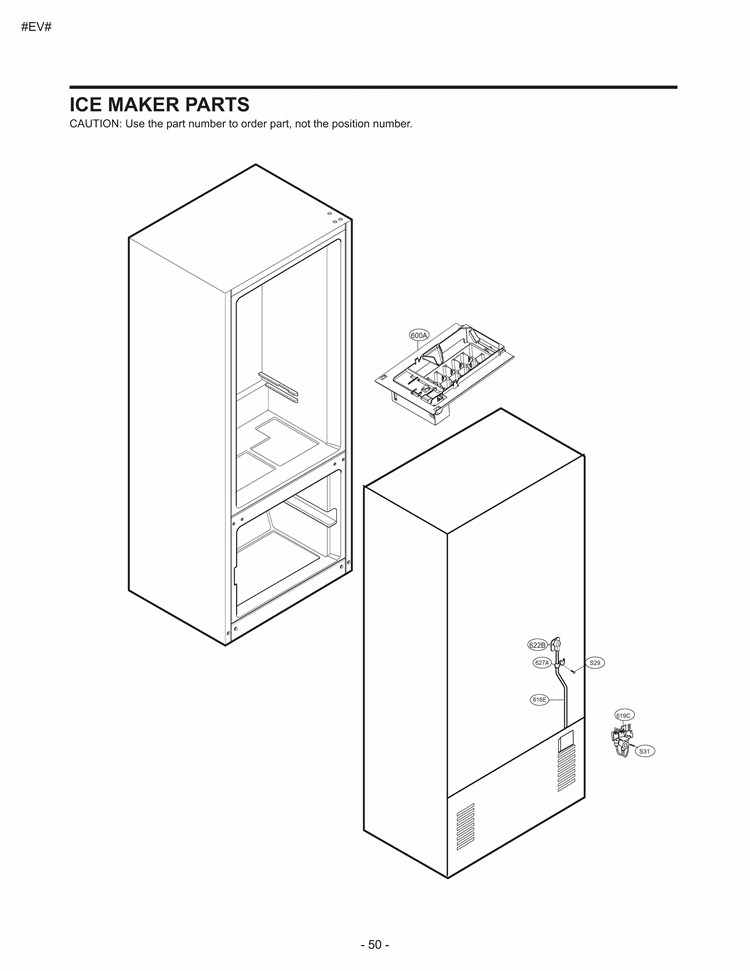 ICE MAKER PARTS Diagram and Parts List for LBC22520SW ASW3LGG LG Refrigerator