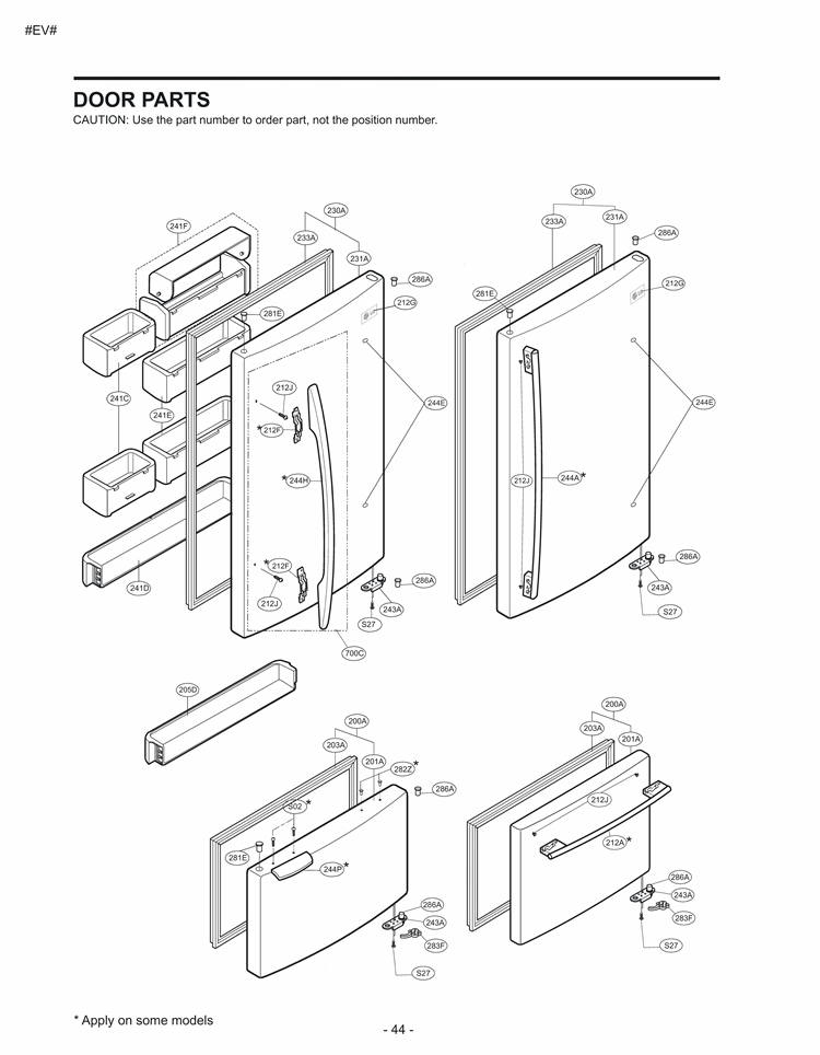 Refrigerator Exploded View 4 Diagram and Parts List for LRBC20512SW LRBC20512SW /02 LG Refrigerator