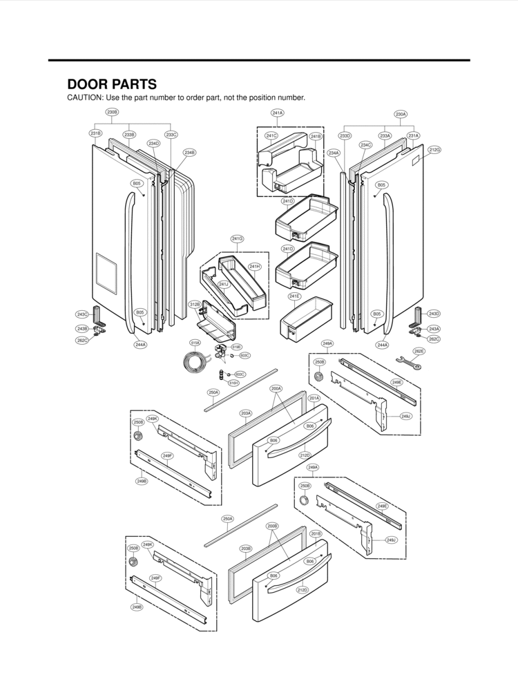 DOOR PARTS Diagram and Parts List for LMX25981SW LMX25981SW /04 LG Refrigerator
