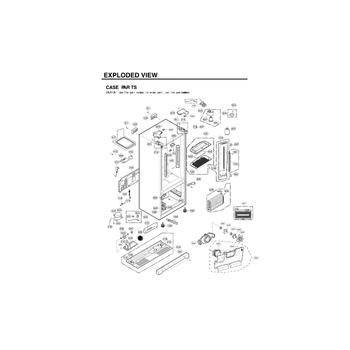 Case Diagram and Parts List for LFX25973D 00 LG Refrigerator