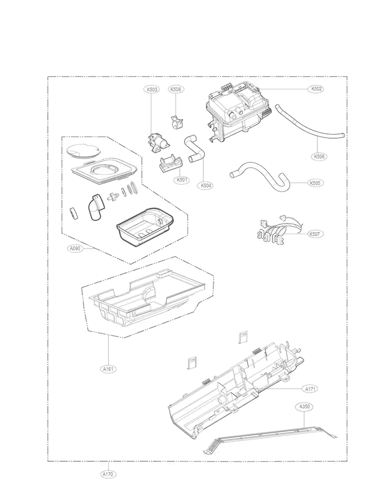 Panel Drawer Parts Diagram and Parts List for DLEX5780VE  LG Dryer