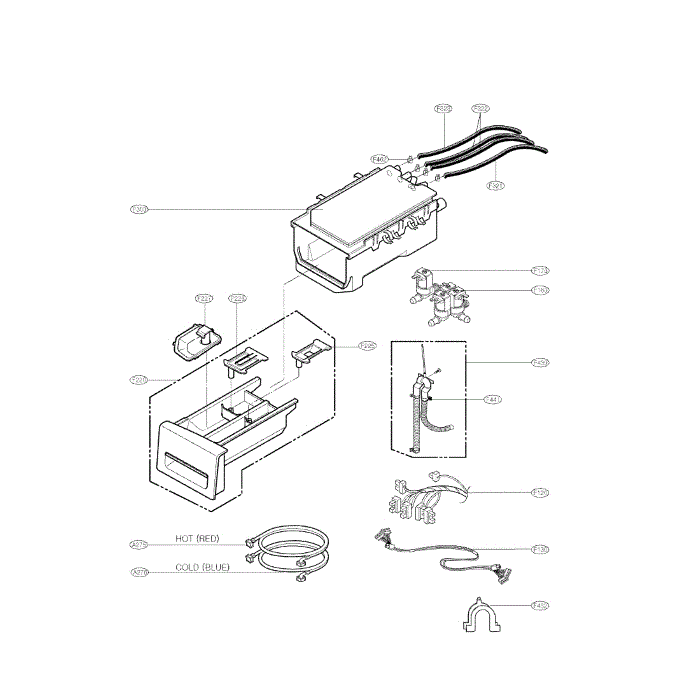 Dispenser Assembly Diagram and Parts List for WM2077CW 00 LG Washer