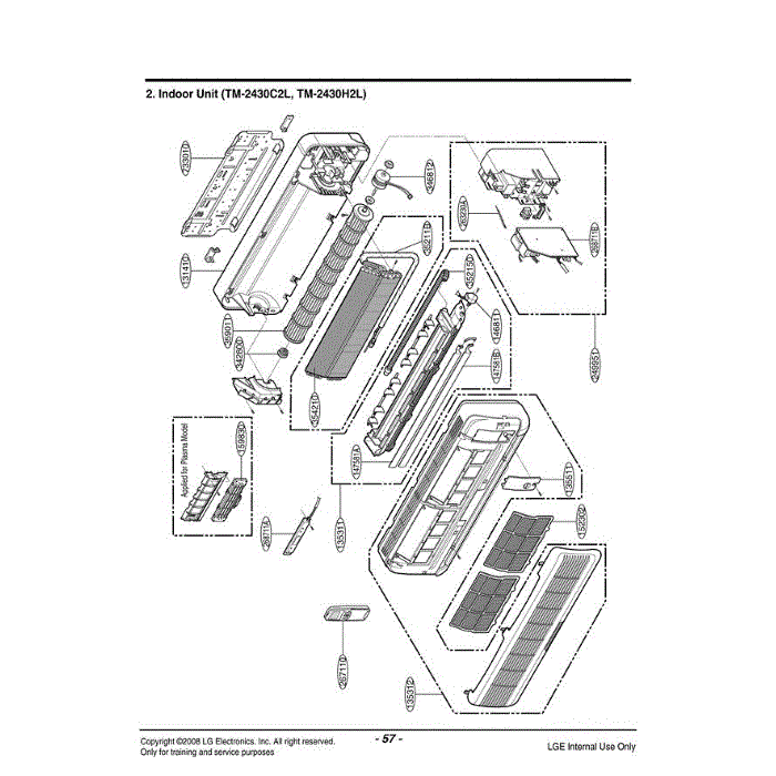 Section 1 Diagram and Parts List for TM-2430H2L AMB6TFC LG Air Conditioner