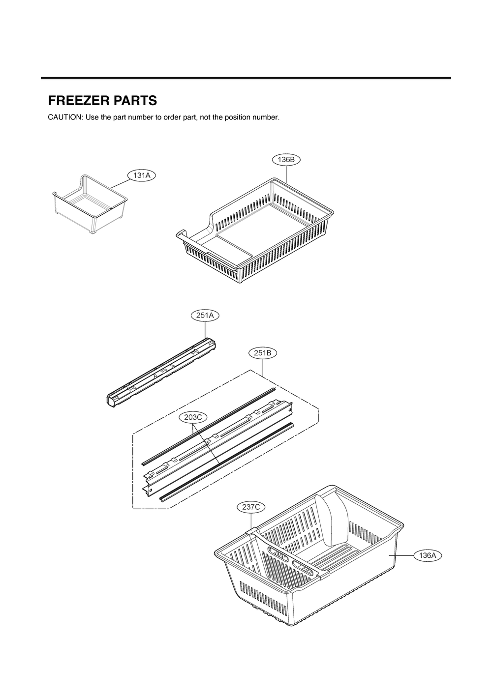 Freezer Parts Diagram and Parts List for GR-L22ANSXM ASTCNA0 LG Refrigerator