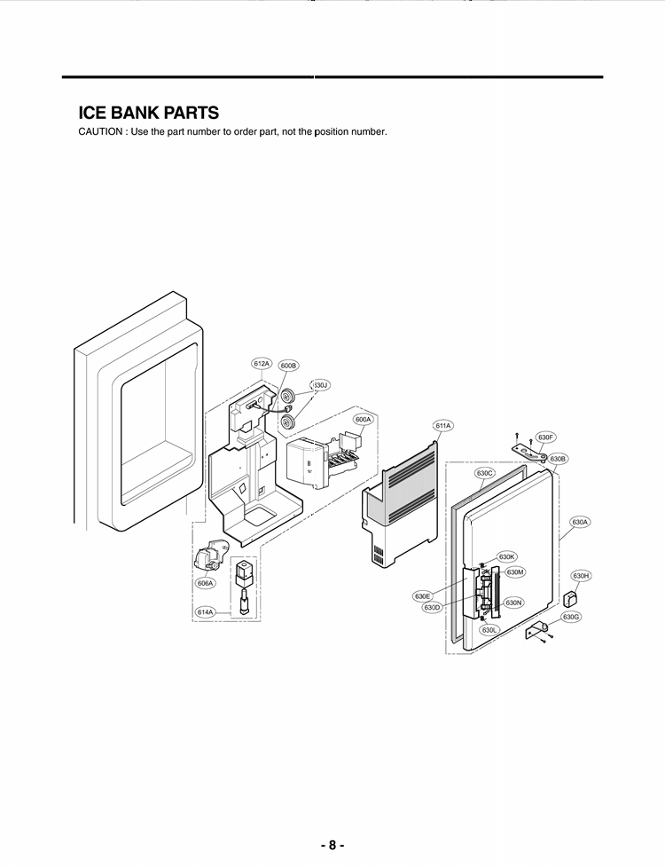 ICE BANK PARTS Diagram and Parts List for LMX25964SS ASTCNB0 LG Refrigerator