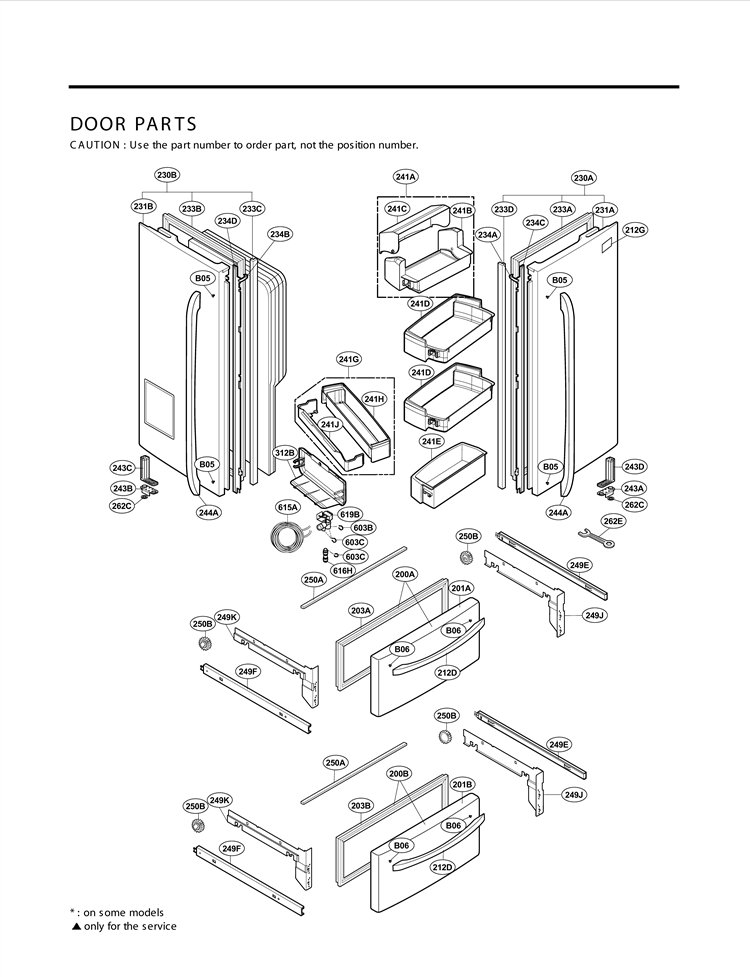DOOR PARTS Diagram and Parts List for LMX21981ST AST3LGA LG Refrigerator