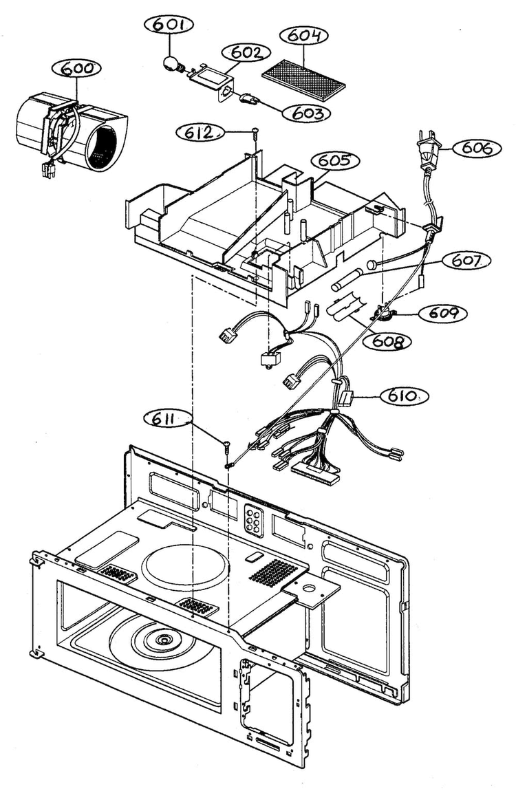 Interior Parts 2 Diagram and Parts List for MV-1526B  LG Microwave