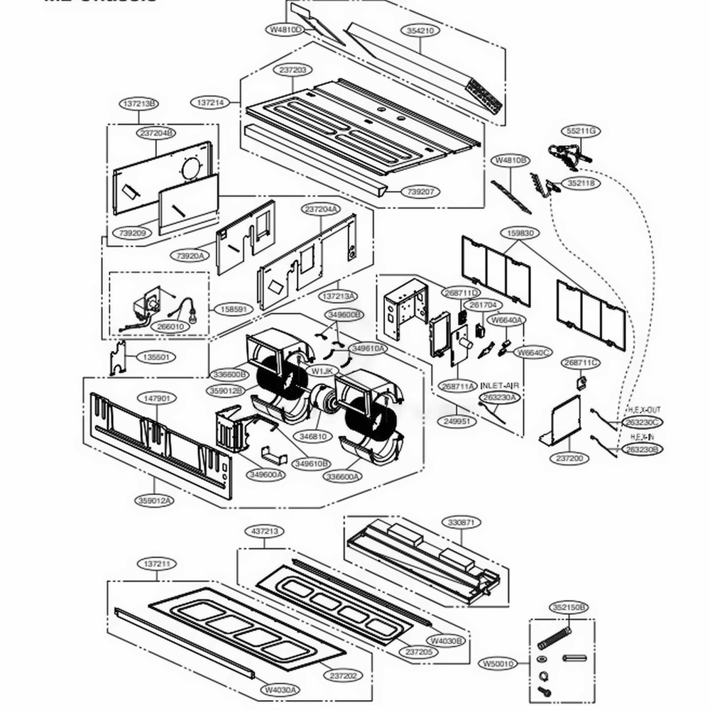 Main Diagram and Parts List for ARNU423M2A4 ANWALUS LG Air Conditioner