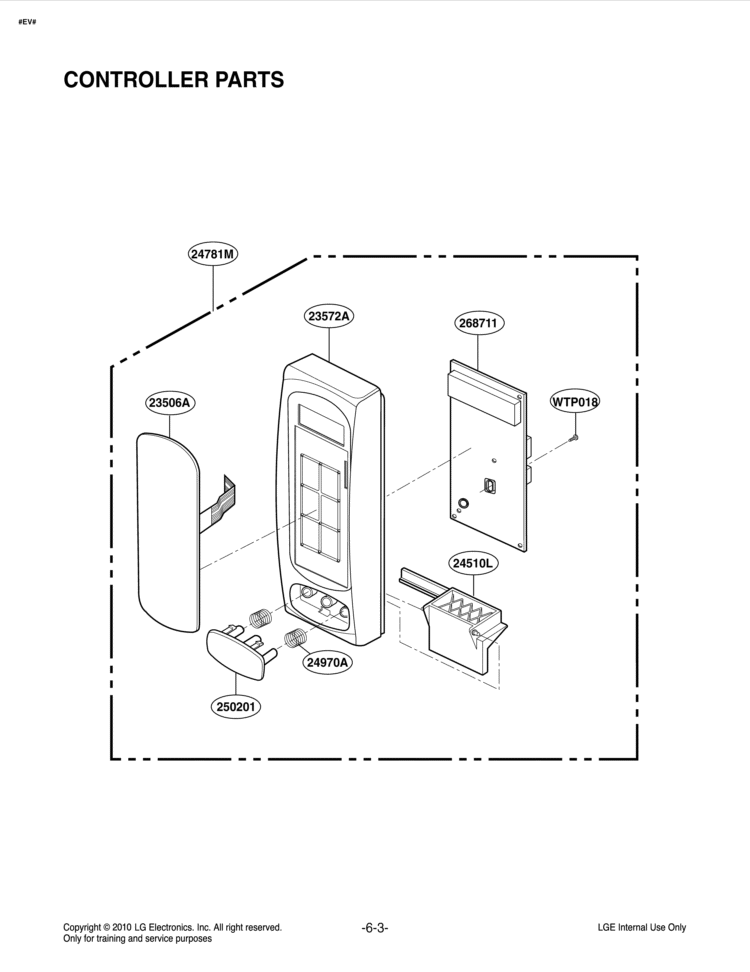 CONTROLLER PARTS Diagram and Parts List for LCS1410SW CWHELGA LG Microwave