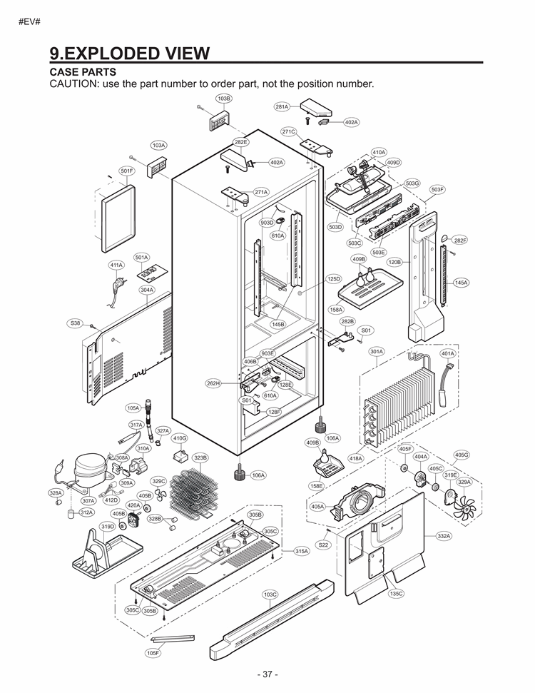 WATER & ICEMAKER PARTS Diagram and Parts List for LFC20760SW ASW6LGY LG Refrigerator