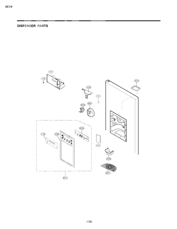DISPENSER PARTS Diagram and Parts List for LSC27914SB AWBCNA1 LG Refrigerator