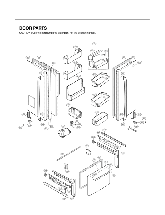 DOOR PARTS Diagram and Parts List for LFX21976ST LFX21976ST /01 LG Refrigerator