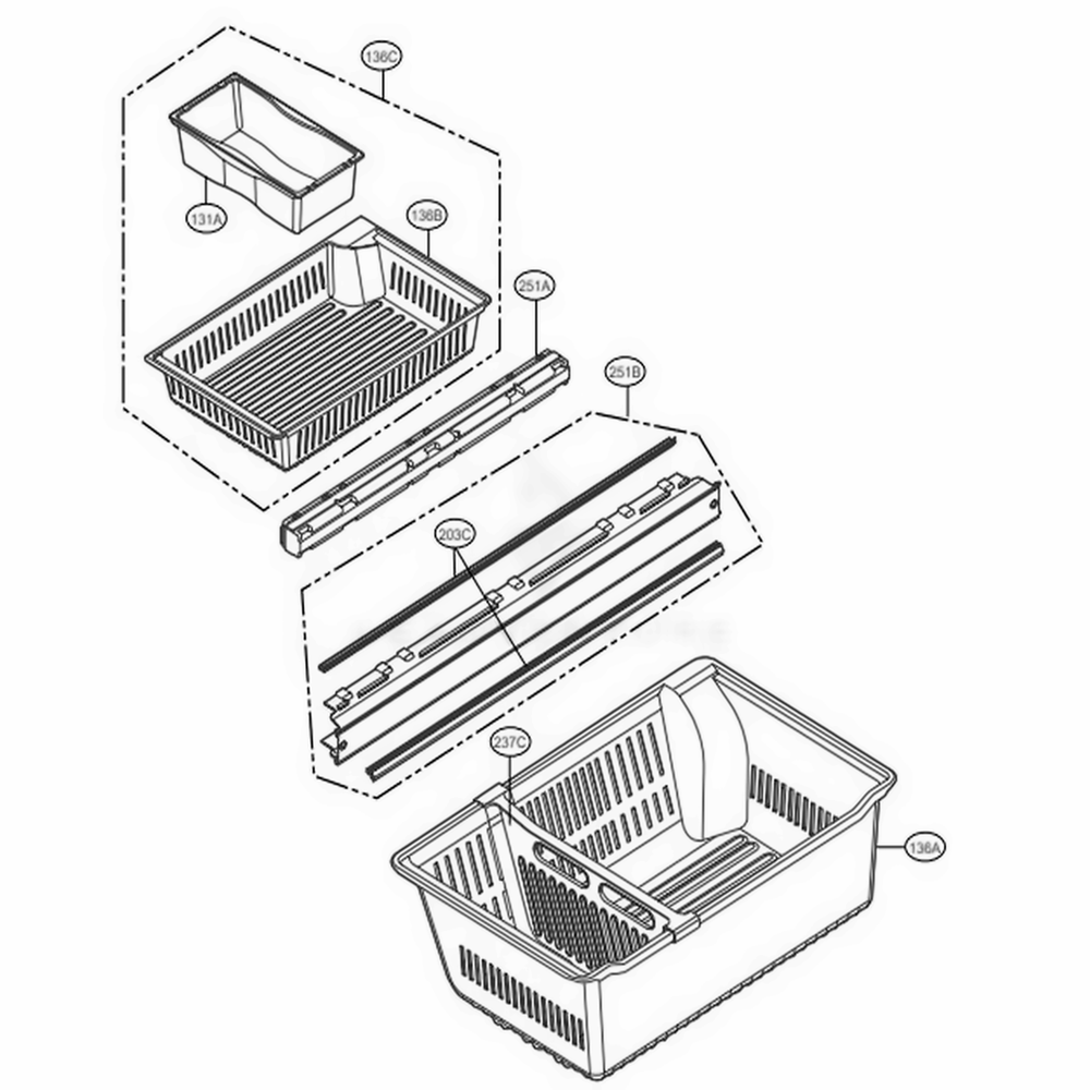 Freezer Parts Diagram and Parts List for 71079 AWBCSE2 LG Refrigerator