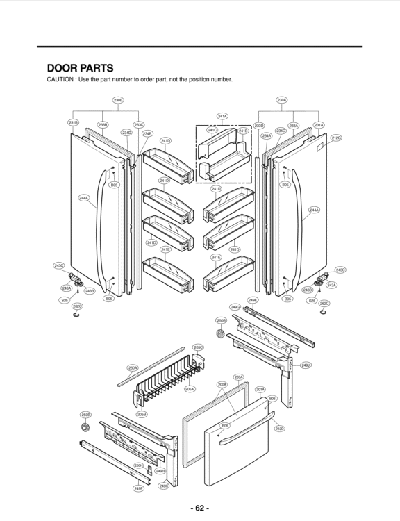 DOOR PARTS Diagram and Parts List for LFC21776ST LFC25776ST/01 LG Refrigerator