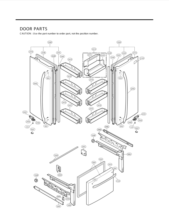 DOOR PARTS Diagram and Parts List for LFC21776ST LFC21776ST/01 LG Refrigerator