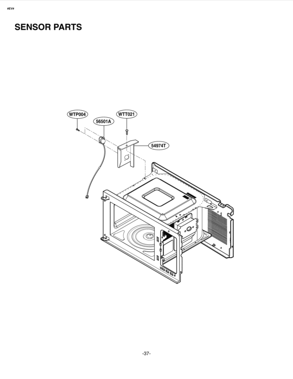 SENSOR PARTS Diagram and Parts List for LCRT1510SV CSLEBBY LG Microwave