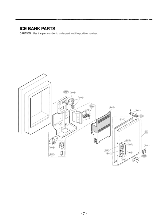 ICE BANK PARTS Diagram and Parts List for LMX25984ST ASTCNA2 LG Refrigerator