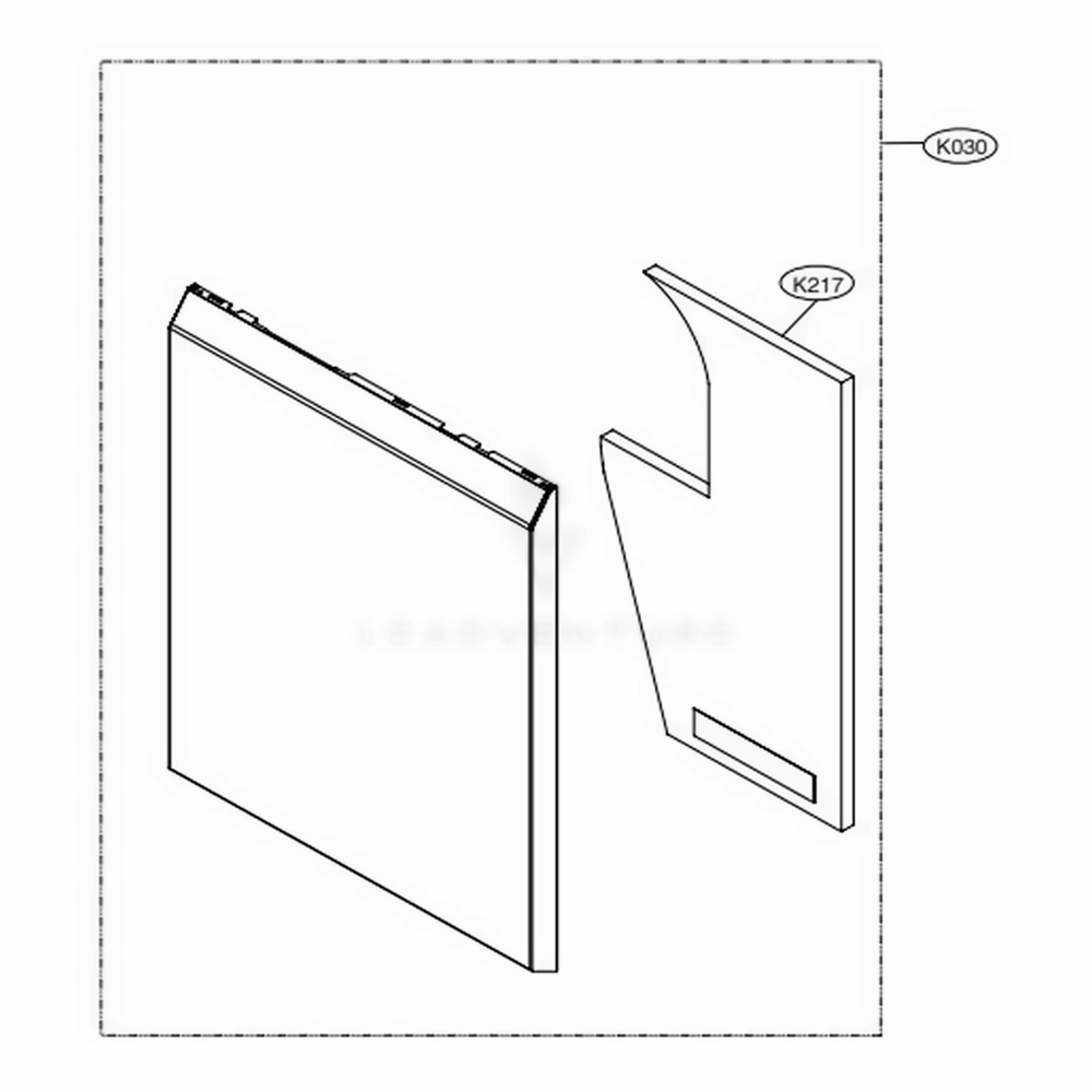 Front Cover Diagram and Parts List for LDP6810SS ASSESNA LG Dishwasher