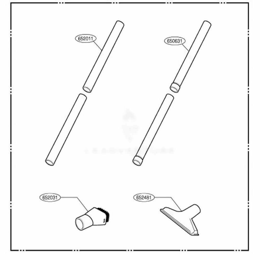 Accessory Assembly Diagram and Parts List for HFC1405CGR AVRPHDB LG Canister Vacuum