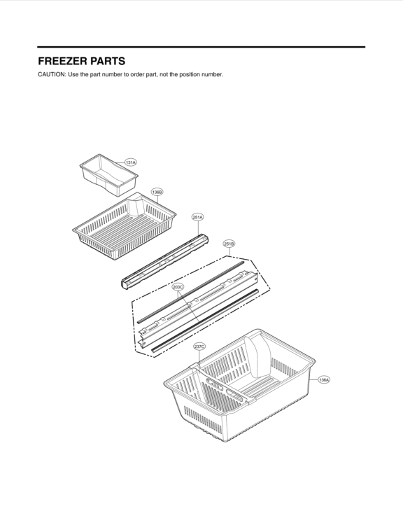 FREEZER PARTS Diagram and Parts List for LMX25988SB AWBCNA1 LG Refrigerator