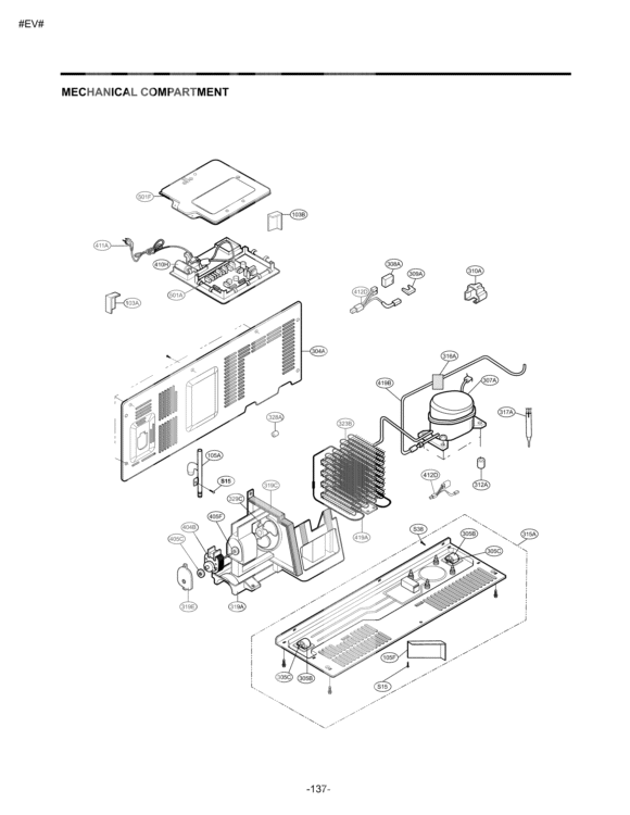 MECHANICAL COMPARTMENT Diagram and Parts List for LSC27914ST ASTCNA2 LG Refrigerator