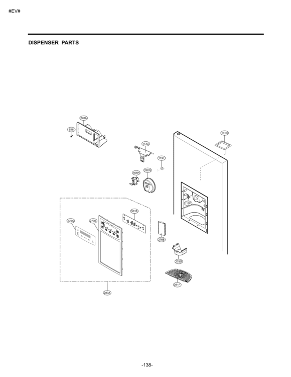 DISPENSER PARTS Diagram and Parts List for LSC27914ST ASTCNA2 LG Refrigerator