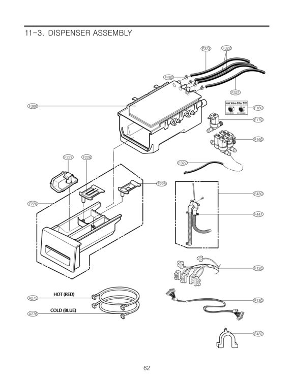 DISPENSER ASSEMBLY Diagram and Parts List for WM3550HWCA ABWEEUS LG Washer
