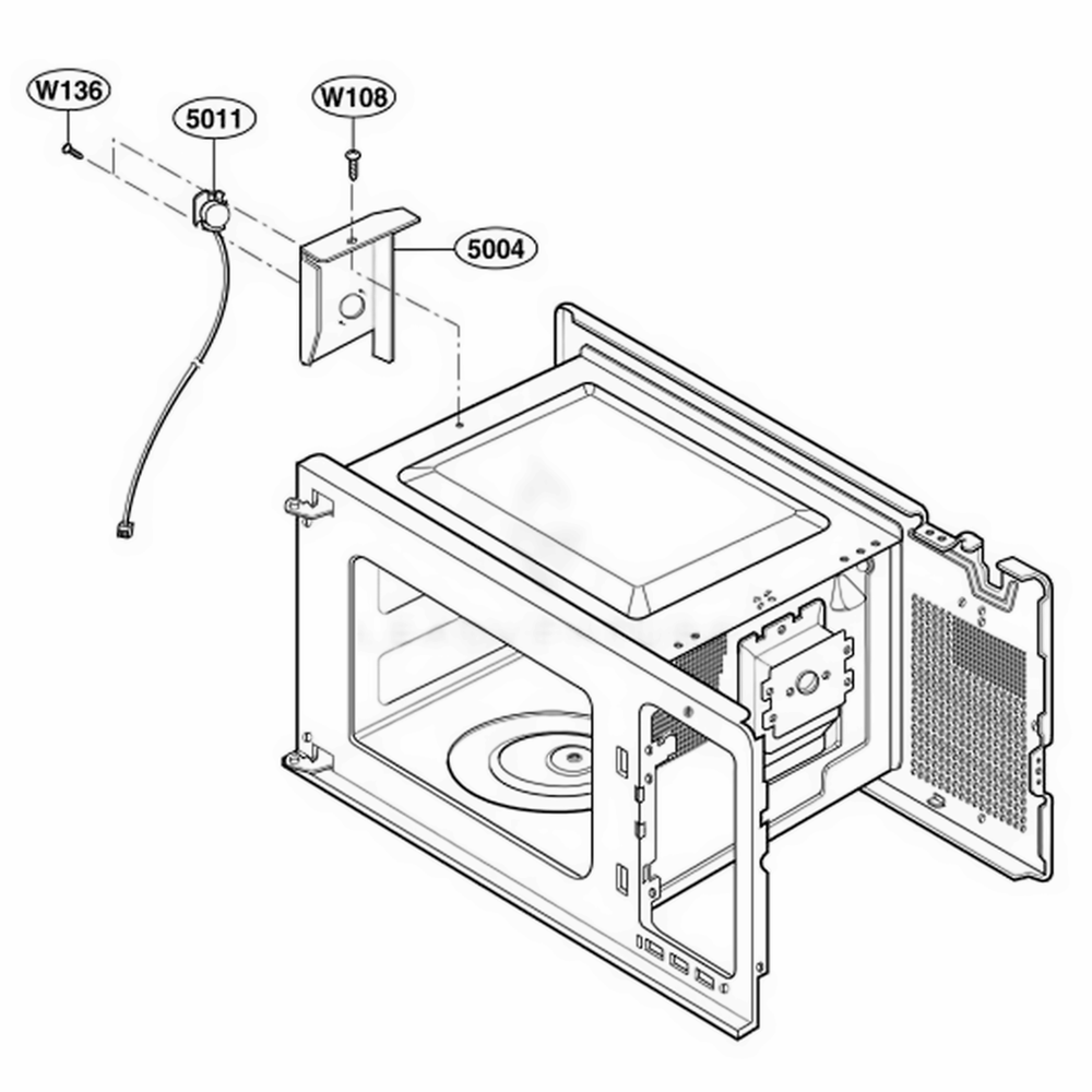 Sensor Parts Diagram and Parts List for 65223 CSBESEA LG Range