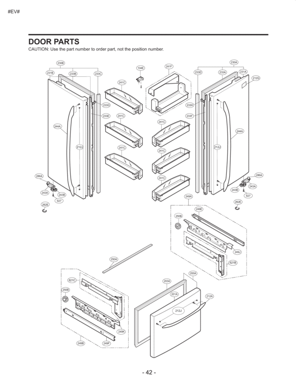 DOOR PARTS Diagram and Parts List for LFC23760ST AST4LGA LG Refrigerator