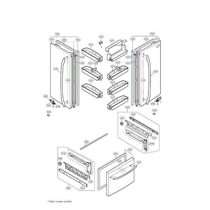 Doors Diagram and Parts List for LFC23760SW 00 LG Refrigerator