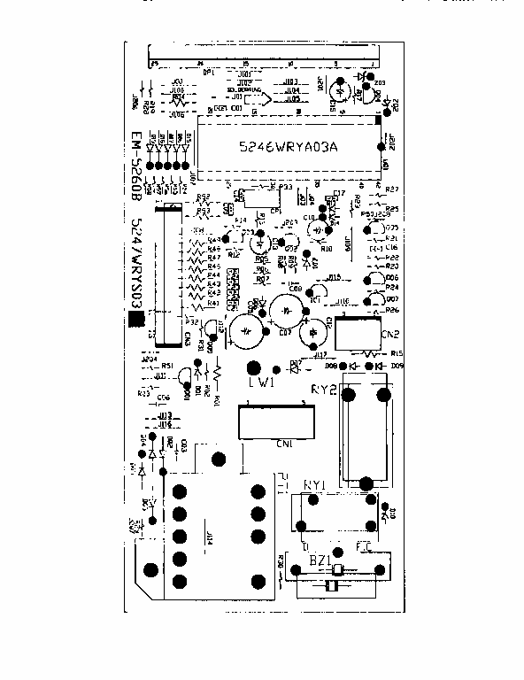 Power And Control Circuit Board Diagram and Parts List for 7218954690  Kenmore Microwave