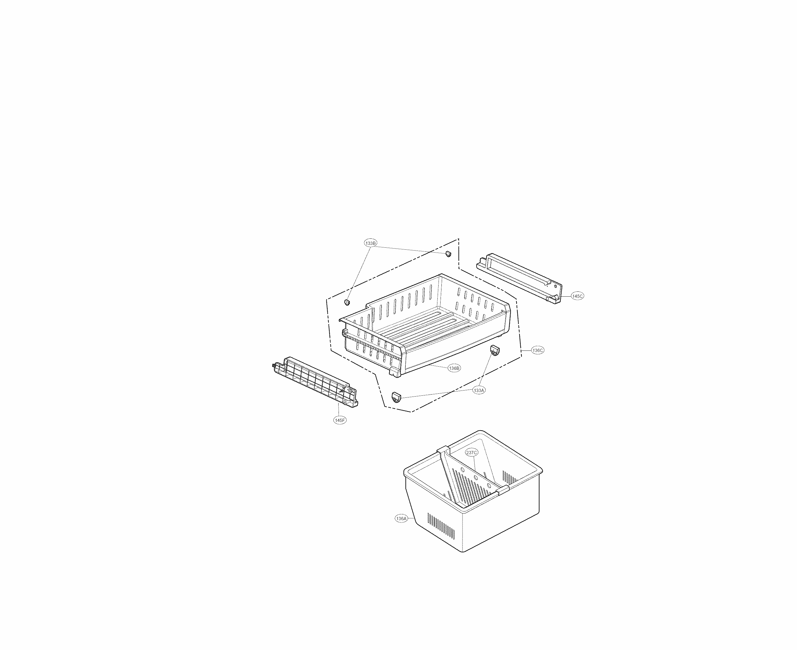 Freezer Parts Diagram and Parts List for 79570333410  Kenmore Refrigerator