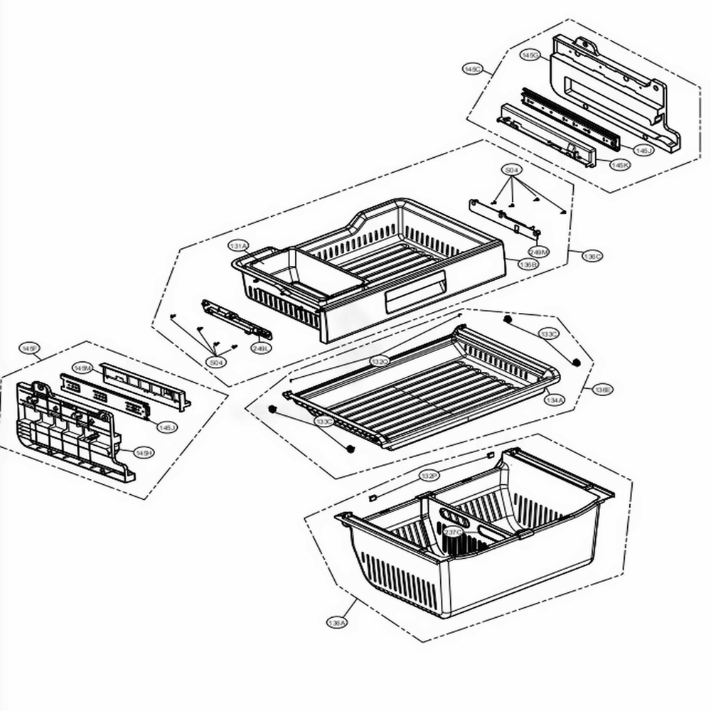 Freezer Parts Diagram and Parts List for LFXS30766S ASTCNA2 LG Refrigerator