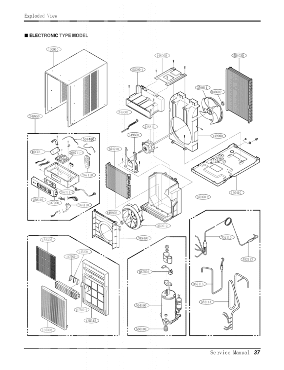 Exploded View Diagram and Parts List for LW1010CR AWYAHDP LG Air Conditioner