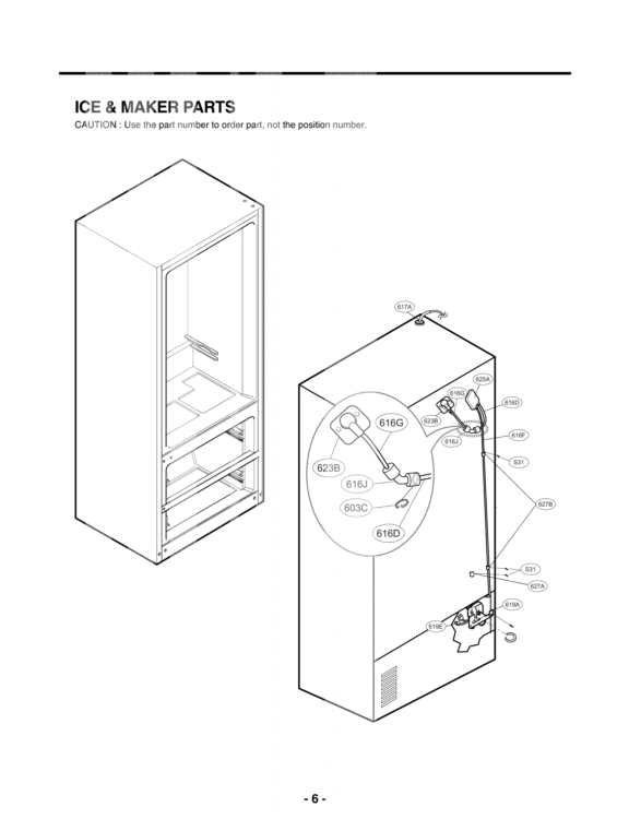 ICE & MAKER PARTS Diagram and Parts List for LMX25964ST ASTCNA1 LG Refrigerator