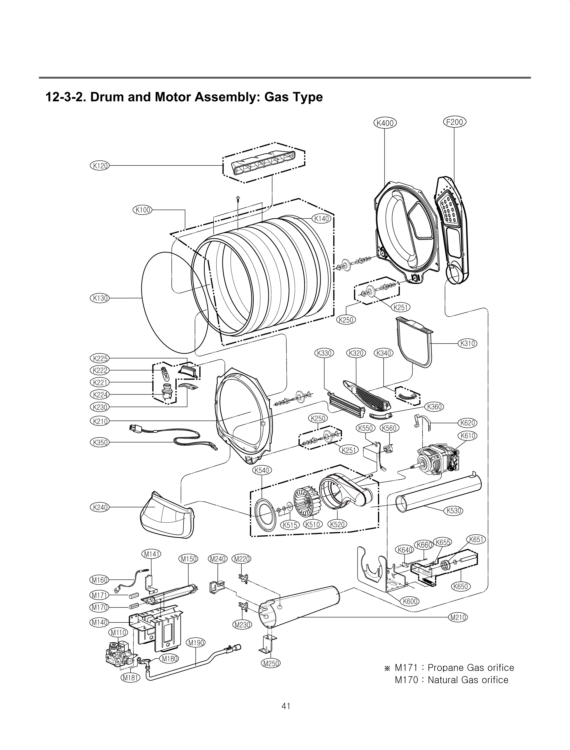 Drum and Motor Assembly Diagram and Parts List for DLG4802W ABWEEUS LG Dryer