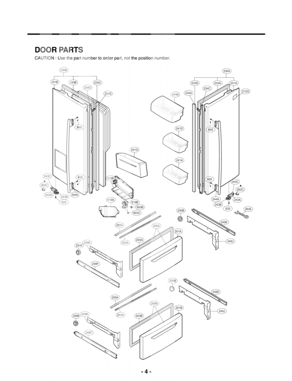 DOOR PARTS Diagram and Parts List for LMX25964ST ASTCSD1 LG Refrigerator