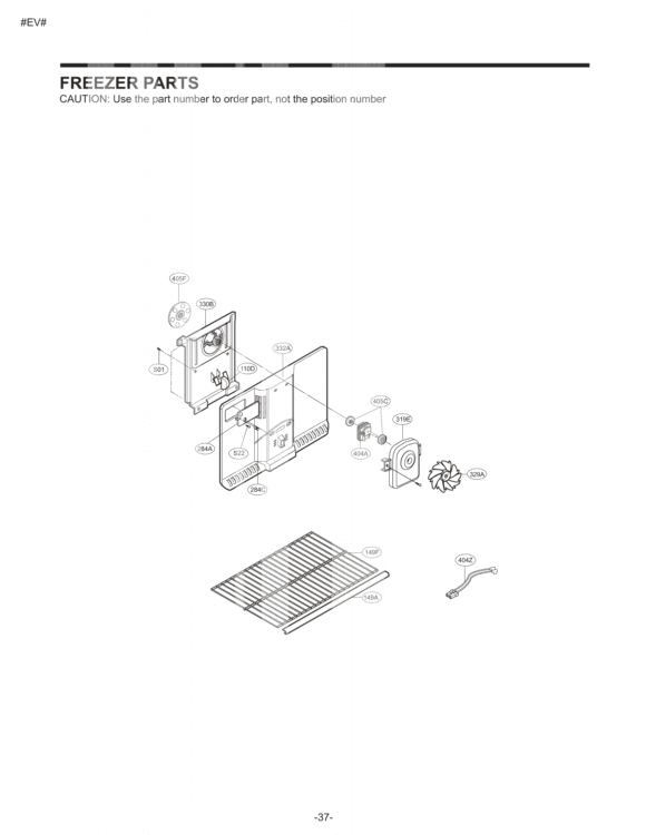 FREEZER PARTS . Diagram and Parts List for LTC19340SB AWBCNA0 LG Refrigerator