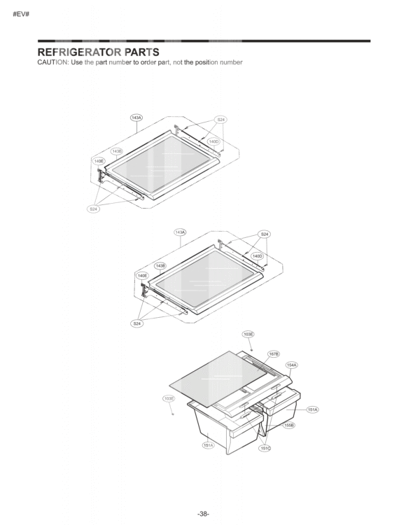 REFRIGERATOR PARTS . Diagram and Parts List for LTC19340SB AWBCNA0 LG Refrigerator