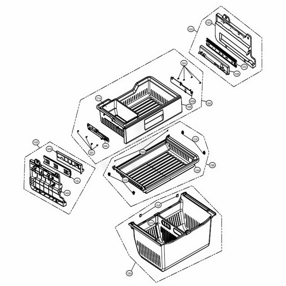 Freezer Parts Diagram and Parts List for 74042 ASWCSE0 LG Refrigerator