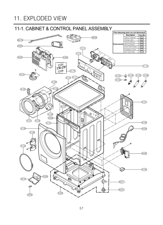 EXPLODED VIEW Diagram and Parts List for WM2550HWCA ABWEEUS LG Washer