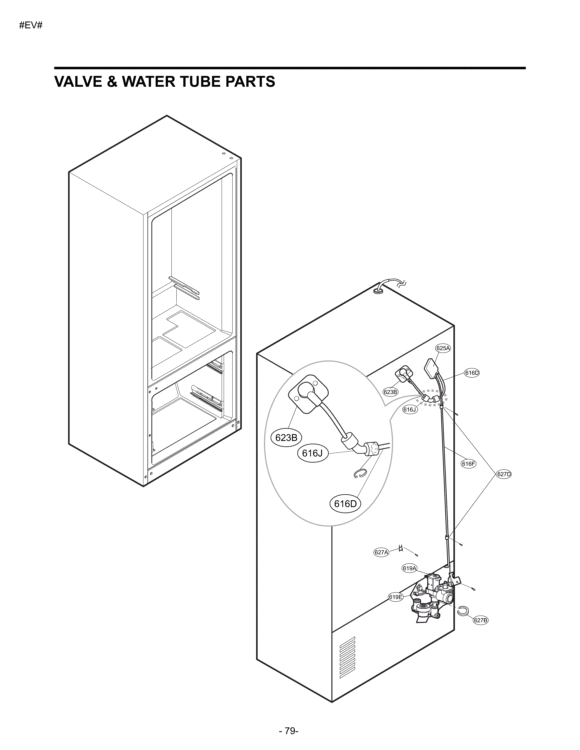 VALVE & WATER TUBE PARTS Diagram and Parts List for LFX25978SB LFX25978SB /00 LG Refrigerator