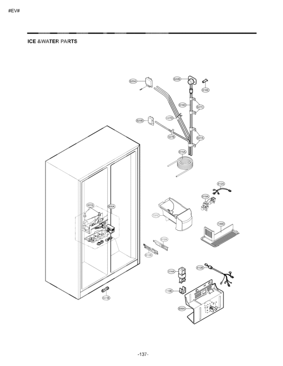 ICE &WATER PARTS Diagram and Parts List for LSC23924ST ASTCNA1 LG Refrigerator